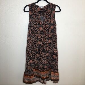 beachlunchlounge Sleeveless Tassel Front Tie Boho Dress S